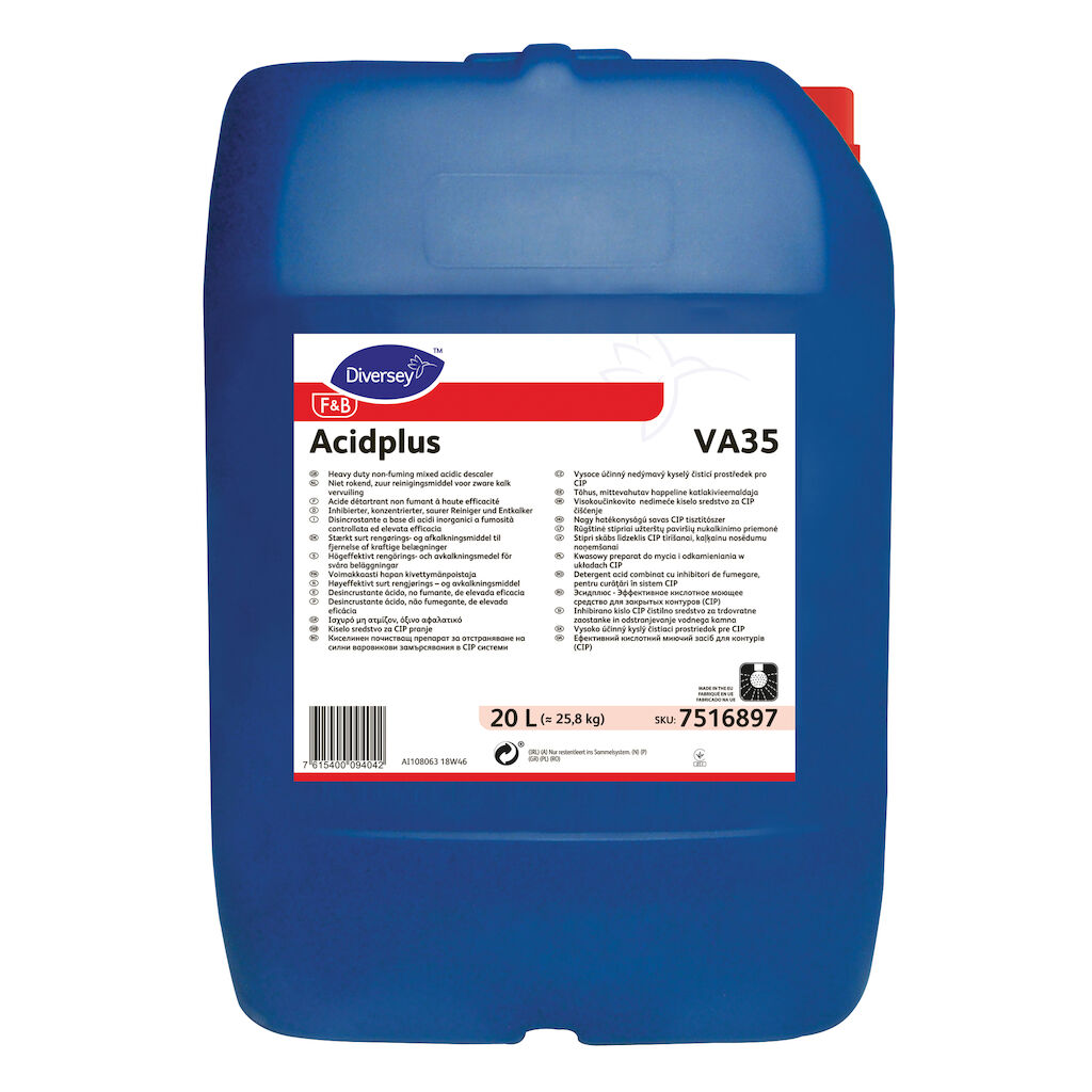 Acidplus VA35 20L - Niet-dampende, gemengde zure ontkalker